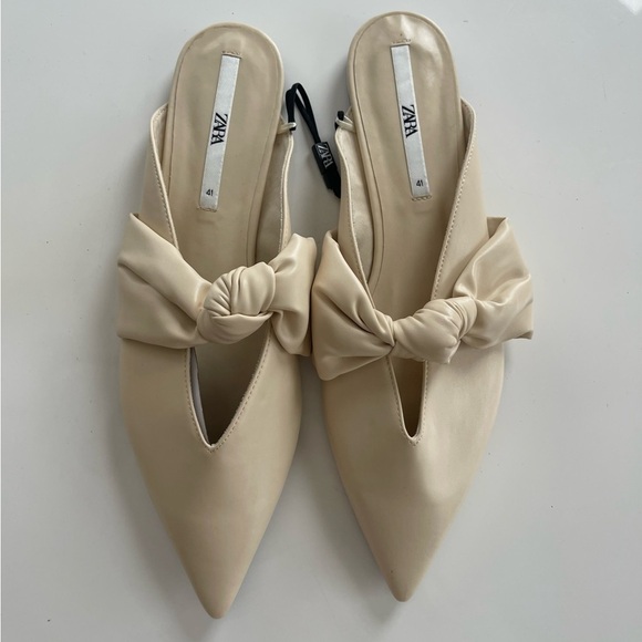 Zara Bow Flats Cream - 41 (US 10) - Picture 3 of 3